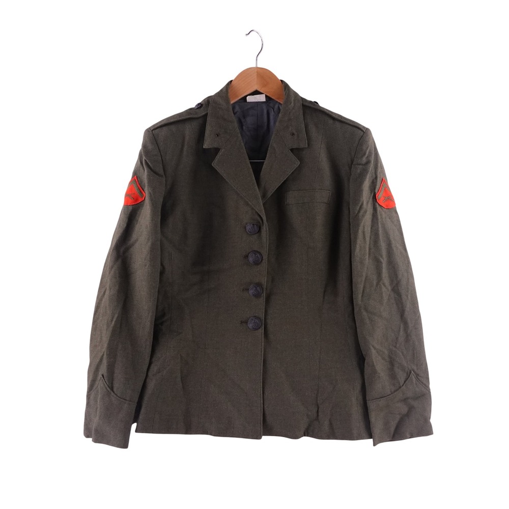 Vintage 1985 USMC Marine Corps Wool Serge Ike Jacket Green‎ Womans 12s